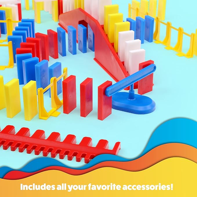 Bulk Dominoes Pro-Domino Kit | Dominoes Set, STEM STEAM Small Toys, Family Games for Kids, Kids Toys and Games, Building, Toppling, Chain Reaction Sets (Basic)