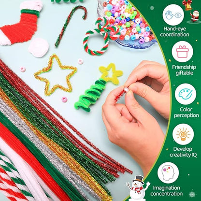 Iooleem 200pcs Golden Glitter Pipe Cleaners, Glitter Chenille Stems, Pipe Cleaners for Crafts, Pipe Cleaner Crafts, Art and Craft Supplies, Christmas Pipe Cleaners.