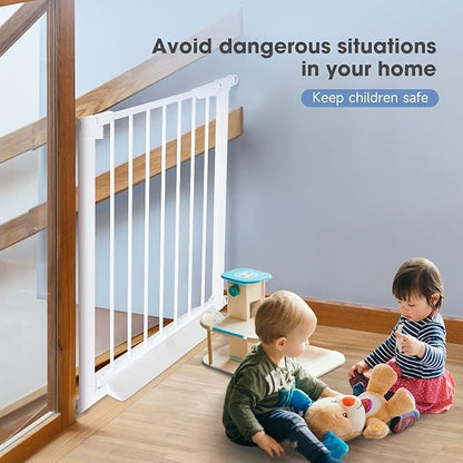 Baby Gate for Stairs, Auto Close Safety Baby Gates, Extra Tall and Wide Child Gate, Durability Dog Gates for The House, Doorways. Pressure Baby Gate for Dogs Indoor.