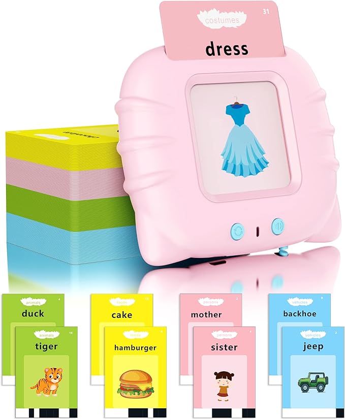 KOKODI Talking Flash Cards for Toddler Girls Toys Age 2-5, Speech Therapy Toys 224 Sight Words Speech Therapy Toys Learning Alphabet Educational Christmas Birthday Gifts for Boys Girls