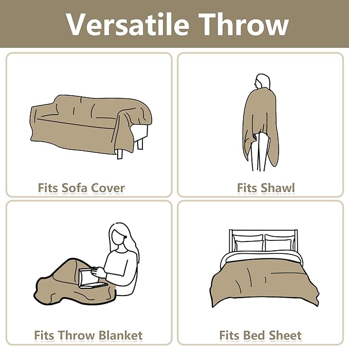 MYSKY HOME Oversized Armchair Couch Cover for 1 Cushion Couch, Washable Sofa Protector, Chair Couch Covers with Tassel Sofa Covers Sofa Throws Sofa Slipcovers Futon Cover for Pet, Kid, 71"X91", Khaki