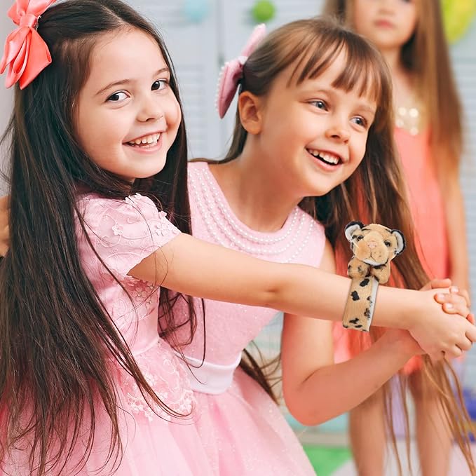 Halloween Decor Plush Animal Wristband Stuffed Animals Slap Bracelet Plush Animal Slap Bracelets Animal Wrist Slap Bracelet for Birthday Party Costume Props Wrist Brace