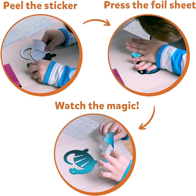 Skillmatics Art & Craft Activity - Foil Fun Dinosaurs, No Mess Art for Kids, Craft Kits & Supplies, DIY Creative Activity, Gifts for Boys & Girls Ages 4, 5, 6, 7, 8, 9, Travel Toys