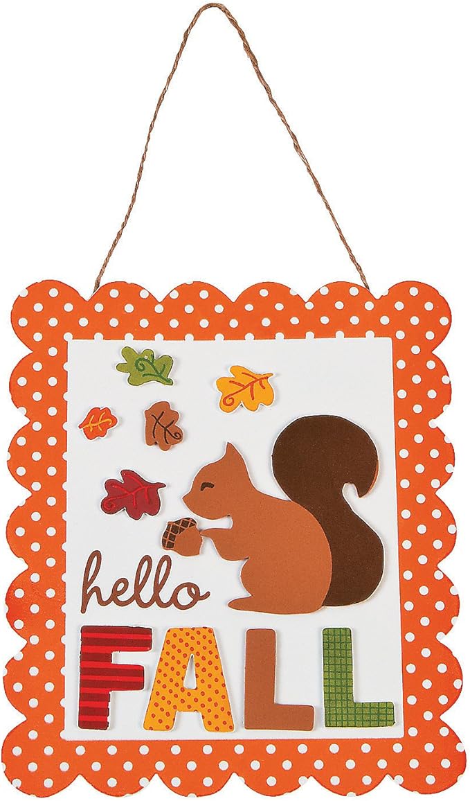 Hello Fall Sign Craft Kit - Makes 12 - Crafts for Kids and Fun Home Activities