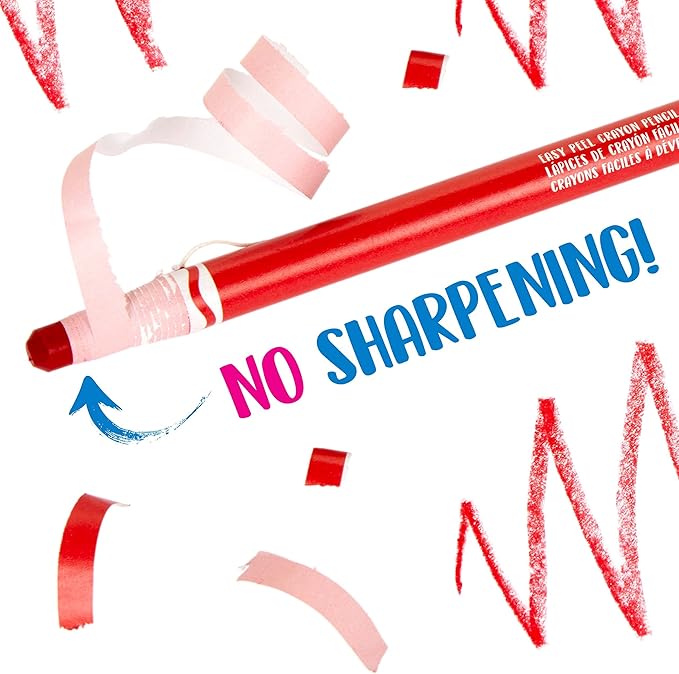 Crayola Crayon Pencils, Easy Peel, Assorted Colors, Coloring Supplies, 12 Count, Multi