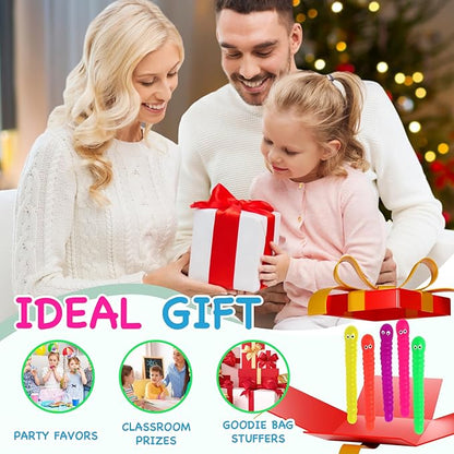 50 PCS Stretchy Fidget Toys Colorful Stretchy Strings，Sensory Fidget Worm Stretch Toys for Kids, Stocking Stuffers Party Favors for Boys and Girls Classroom Prizes, Pinata Fillers,Goodie Bag Stuffers
