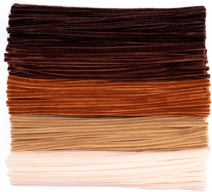 Caydo 500 Pieces Brown Pipe Cleaners, Chenille Stems, Pipe Cleaner Crafts for DIY Art and Craft Projects Creative Gift Party Decorations