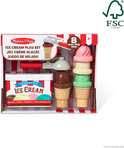 Melissa & Doug Scoop and Stack Ice Cream Cone Magnetic Pretend Play Set, Multicolor - FSC Certified