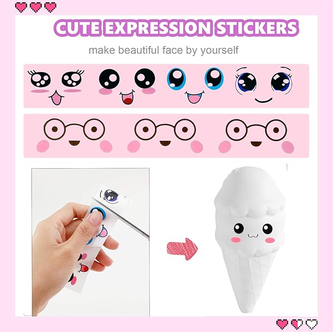 Squishies Painting Kit for Kids,DIY Dessert Paint Toys White Blank Arts and Crafts Kawaii Soft Creamy Squishy Slow Rise Making Kit for Girls Boys Party Favors Toys Stress Anxiety Relief for Kid Adult