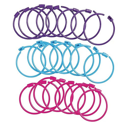 Colorations Pony Bead Bracelets for Kids, Set of 24, 3 Colors, 1/4 Diameter, Snap Closure, Jewelry, Gifts, Arts & Crafts, Wearables, Reusable (Item # PBBR)