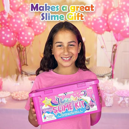 Original Stationery Unicorn Glow-in-The-Dark Slime Kit for Girls Ages 7–12, DIY Slime Making Set with 25+ Mix-Ins & Activator, Fun Creative Craft Activity, Birthday Gift for Kids