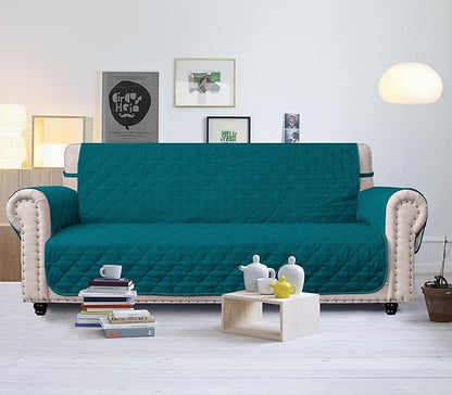 CHHKON Waterproof Nonslip Recliner Cover Stay in Place Dog Couch Chair Cover Furniture Protector Ideal Sofa Slipcovers for Pets and Kids (Peacock Blue, 30'')