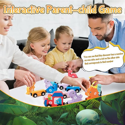 Toddler Boy Toys Age 1-3, Dinosaur Toy Wooden Magnetic Train Set with Playmat/Storage Bag for Baby Boy Birthday, Montessori Educational Toys for 1 2 3 Years Old Boys & Girls