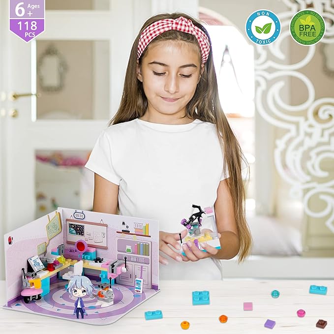 Friends House Building Block Sets, Girls Science Laboratory Friendship Lab Playhouse Apartment Bricks Kit Birthday Roleplay Gifts for Old Kids Boys 6+ 6-12 8-12
