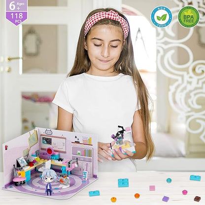 Friends House Building Block Sets, Girls Science Laboratory Friendship Lab Playhouse Apartment Bricks Kit Birthday Roleplay Gifts for Old Kids Boys 6+ 6-12 8-12