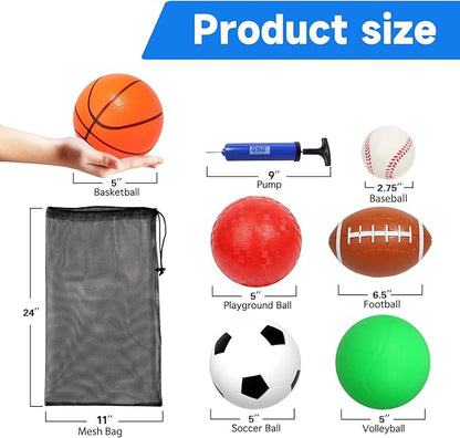 GSE Games & Sports Expert 5"/7"/8.5"/10" Inflatable Playground Ball, Kickball, Bouncy Dodge Ball, Handball for Kid/Adult, Perfect for Recess Ball Games, Gym, Yoga Exercises, Schools Sports Activities