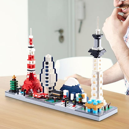 Building Block Set, Architecture Model Tokyo Skyline Collection 1880PCS Micro Building Blocks Gift for Adults