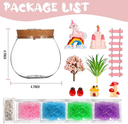 Atonofun Unicorn Terrarium Crafts Kit for Kids, LED Night Light Birthday Gift for Girls, Unicorn Toys for Girls, DIY Arts and Crafts Kit for Kids Girls Presents Ages 4 5 6 7 8-12 Year Old