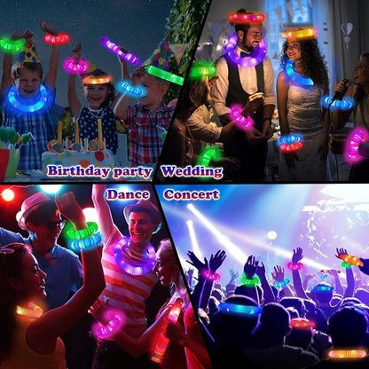 Glow Sticks Bulk Party Favor Supplies for Kids 48 PCS,Valentines LED Light up Pop Tubes for Toddlers,Glow in Dark Bracelet Necklace Accessories Decorations for Mardi Gras Birthday Wedding Camping