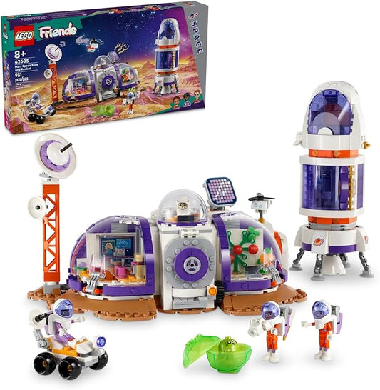 LEGO 42605 Friends Mars-Raumbasis mit Rakete, 3 Spielfiguren ,1 Katze, Rover