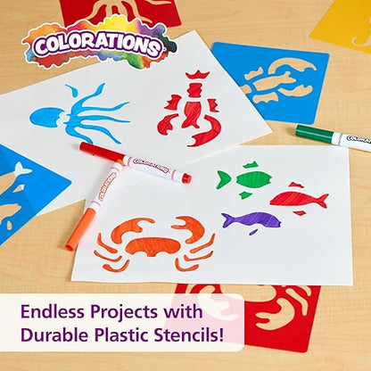 Sea Life Washable Plastic Stencils - Set of 6
