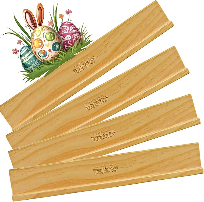 Domino Racks 4packs - Authored Design Nut Brown Tile Holders for Dominoes Set Mexican Trains Mahjoon Chickenfoot