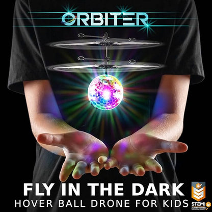 Force1 Orbiter 2pk Flying Orb Ball Hand Operated Drones for Kids - 2pk Mini UFO Drone Toys with Remote, Rechargeable LED Indoor Floating Hover Hand Controlled Orb Toys