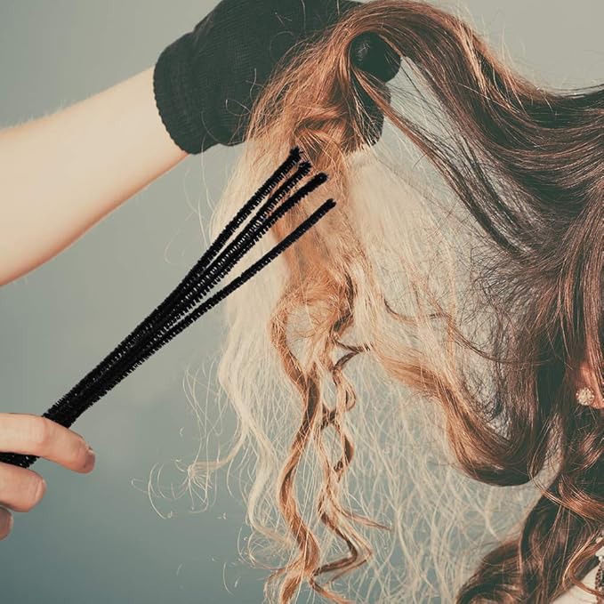 Caydo 400 Pieces Black Pipe Cleaners Craft Chenille Stems for Kids DIY Art and Craft Projects Halloween Decorations, 6mm x 12inch