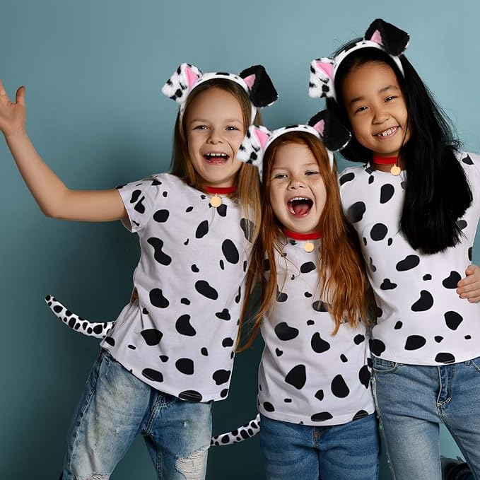 101 Days of School Dalmatian Costume Include Headband Choker Tail Tutu Skirt Knee Socks and Felt Stickers
