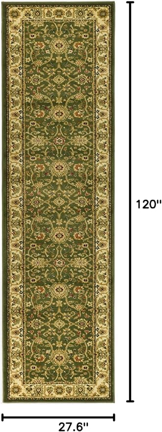 SAFAVIEH Lyndhurst Collection Runner Rug - 2'3" x 10', Sage & Ivory, Traditional Oriental Design, Non-Shedding & Easy Care, Ideal for High Traffic Areas in Living Room, Bedroom (LNH212C)