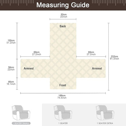 TAOCOCO 100% Waterproof Recliner Chair Cover, Small Recliner Covers for Recliner Chair with Pocket, Non Slip Reclining Chair Cover Furniture Protector for Kids, Pets(X-Small Chair, Chocolate)