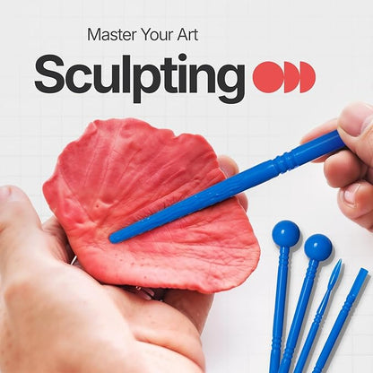 19 Pcs Clay Sculpting Tools, Polymer Clay Tools & Air Dry Clay Accessories, Modeling Clay Kit for Kids & Adults, Pottery Ceramic Tools Sculpting Tool Set with Stylus & Scraper
