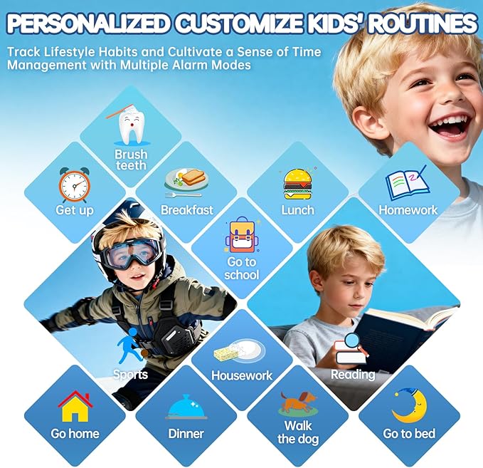 Smart Watch for Kids with 26 Puzzle Games, HD Touch Screen Kids Watch, Camera, Music Player, Alarm Clock, Calculator, Pedometer, Learn Card - 12/24hr Toys for Age 3-12 Year Old, Birthday Gift for Boys