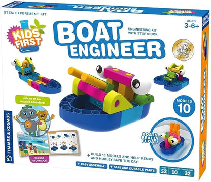 Thames & Kosmos Kids First Boat Engineer STEM Experiment Kit for Young Learners, Build 10 Non-Motorized Models, Play & Learn with Storybook Manual, Parents’ Choice Gold Award Winner