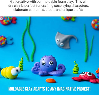 CALPALMY Air Dry Clay, 24-Pack Colors Moldable Cosplay Foam Clay for Kids Gifts Partty and School Project Supplies, Perfect for Crafts Sculpting and Artistic Projects (8.5oz/Pack)