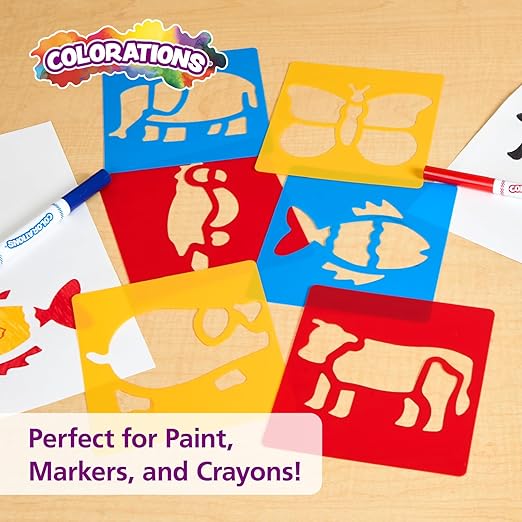 Washable Plastic Animal Stencils - Set of 6