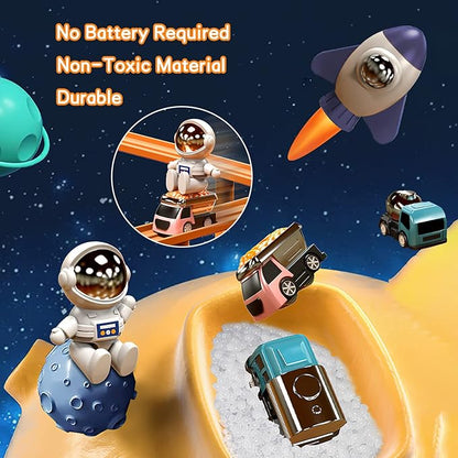 Mostop Kids Race Track Game Car Adventure Toy for 3 4 5 6 7 Years Old Boys Girls, Spaceship Puzzle Rail Track City Rescue Playset Magnet Toy Educational Learning Toddler Race Track with 3 Mini Cars