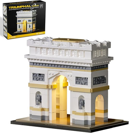 itshWOee Architecture Arc De Triomphe Building Set, Paris Collectible City Landmark Architectural Building Toys with Lights, Home Décor Paris Gift for Adults and Kids Age 6+