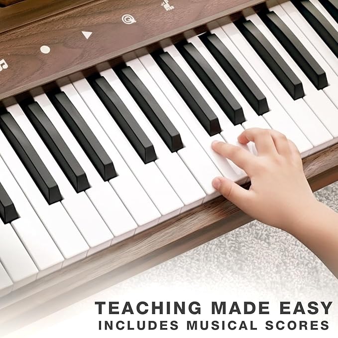 Dreamon Kids Digital Piano Keyboard, Music Educational Instrument Toy, Wood Piano for 3+ Girls and Boys, Christmas & Birthday Gifts for Kids Ages 6-12 Years Old