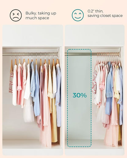 SONGMICS Baby Hangers 30 Pack, Kids Hangers for Closet, 11.8 x 8.1 Inches, Rose Gold 360° Swivel Hooks, Space-Saving Clothes Hangers, Velvet Hangers for Nursery, Non-Slip, Jelly Pink UCRF027P30