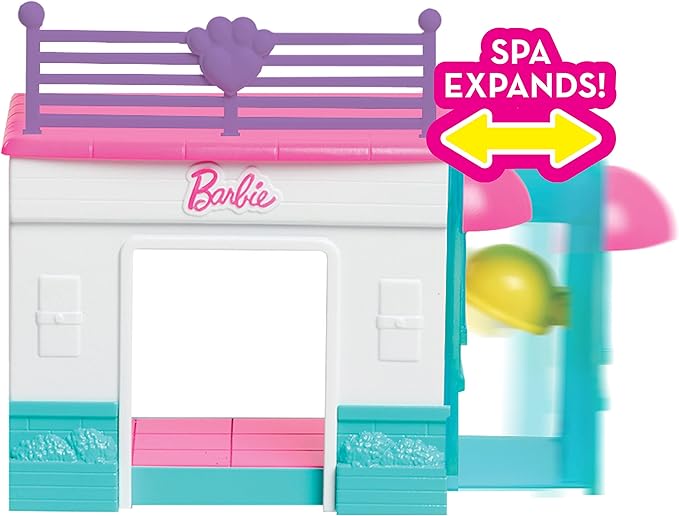 Barbie Pets Spa Day Playset, 8 Piece Connectible Playset with Pet Figures and Accessories, Kids Toys for Ages 3 Up by Just Play