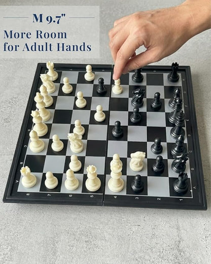 Travel Chess Set Magnetic Portable Folding Chess Board (Medium / 9.7 Inch)