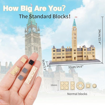Oichy Parliament Hill Model Building Kits, World Famous Architectural Building Blocks Set, Ottawa Parliament Toy Building Sets for Adults and Kids(608 PCS)