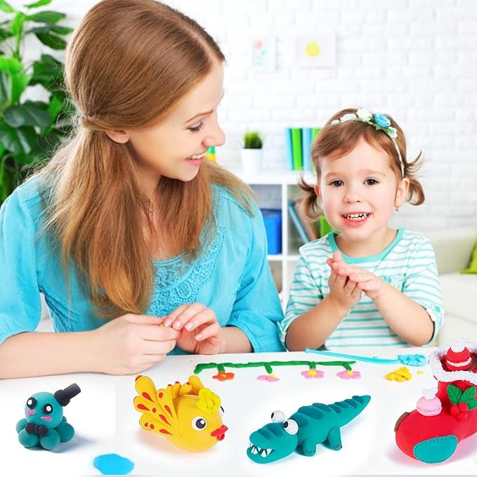 EDIFON Air Dry Clay, 24 Colors Modeling Clay Magic Clay with Sculpting Tools, Non-Toxic Self Drying Soft Clay for Kids and Adults, Gift for Boys and Girls