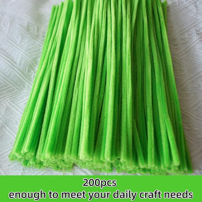 Qirimoi Light Green Pipe Cleaners Craft Pipe Cleaners Bulk Pipecleaners Crafts Supplies，200Pcs Light Green