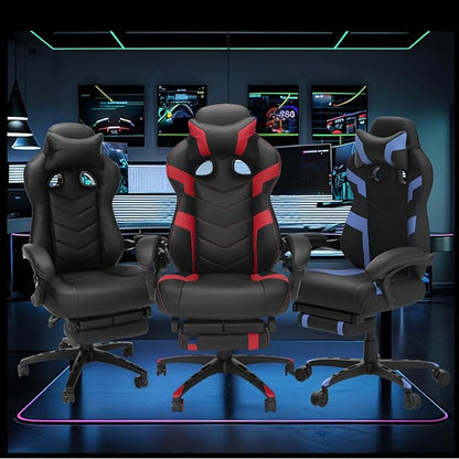 Gaming Chair High Back Ergonomic Racing Computer Desk with Comfortable Lumbar Support and Headrest Girl Gamer Height Adjustable