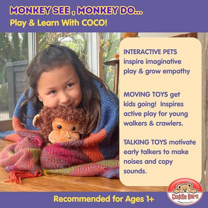 Cuddle Barn - Crackin' Up Coco | Super Soft Animated Twirling Moving Monkey Stuffed Animal Plush Toy | Spins Around Making Monkey Sounds | Great Gift for Toddlers and Kids Ages 1 and Over - 10 Inches