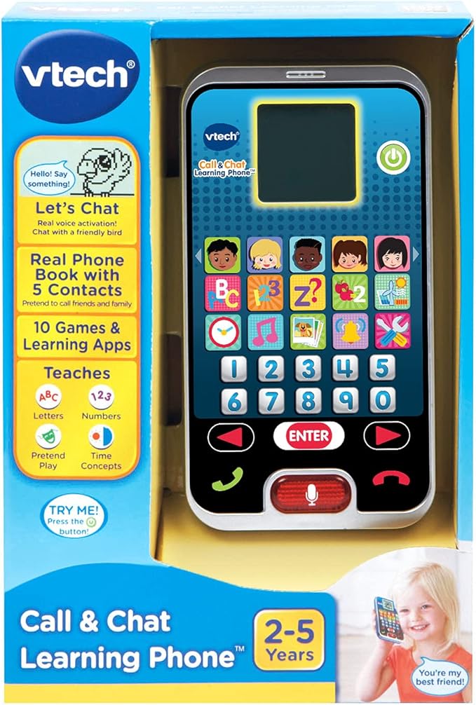 VTech Call and Chat Learning Phone, Black