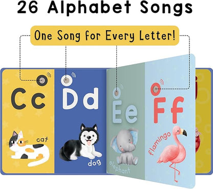 Learning Bugs Interactive Letter Song Book for 1 Year olds – 26 Alphabet Songs, Nursery Rhyme Tunes, ABC Recital for 2 Year olds, Sturdy Pages – Perfect Toy and Gift for Toddlers Ages 1-3