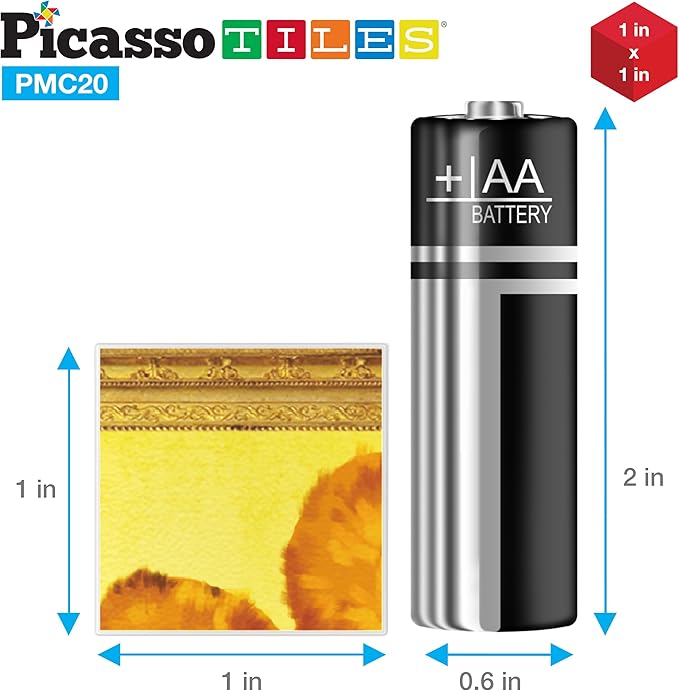 PicassoTiles 1” Magnetic Puzzle Building Cubes Blocks for kids, Van Gogh puzzle, Mona Lisa Hand puzzle, kids toys 3+ year old boy girl, STEM toys, Toddler, Teen,Young Explorers,Educational Popular Art